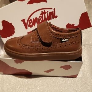 Venettini NEW Dakota Kids Leather Hook-N-Loop Sneaker Dress Shoe SlipOn Handmade